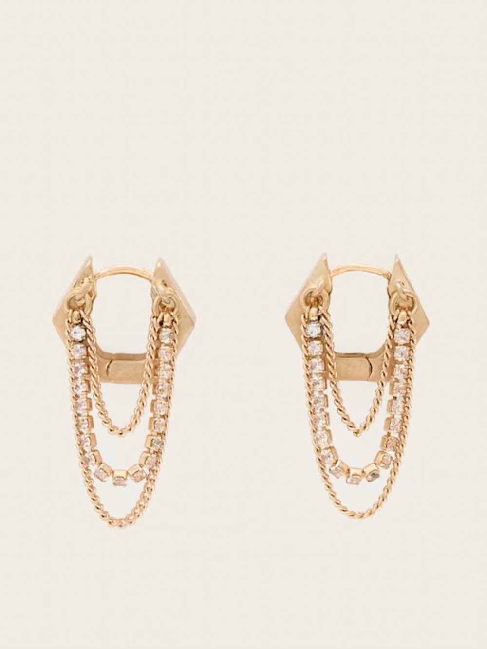 ALL SAINTS Rubi Chain Earrings and Dust Bag - Warm Brass